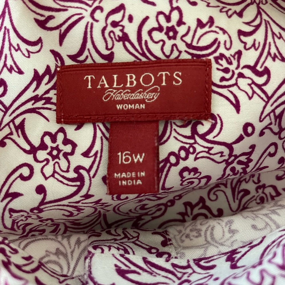 Talbots Button Down Print Shirt - image 2